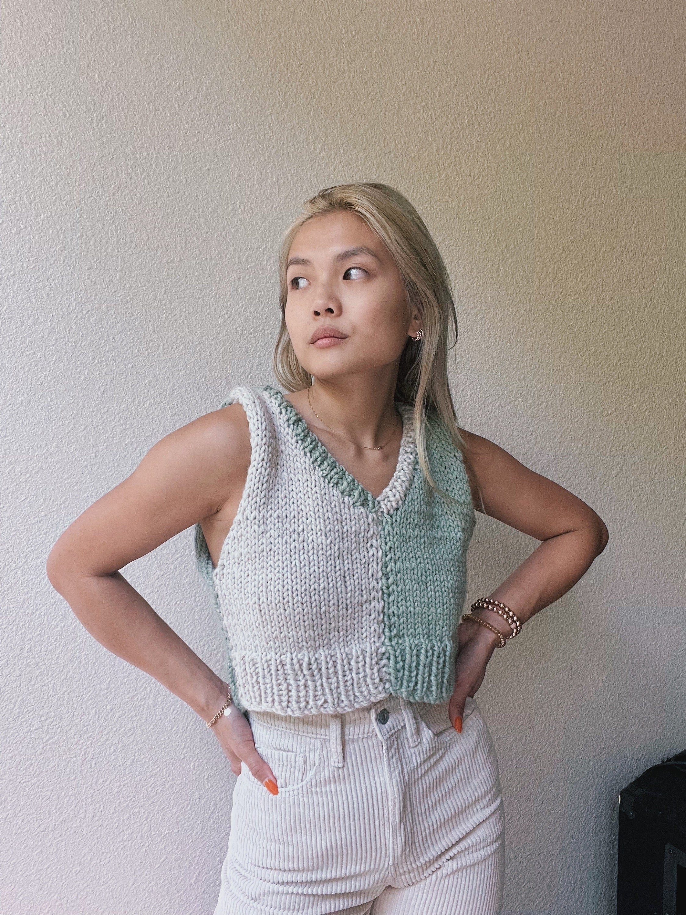 Half and Half Vest Lite Pattern – karas.knit.eng